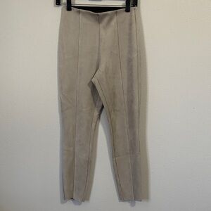 Taupe Suede Skinny Pants